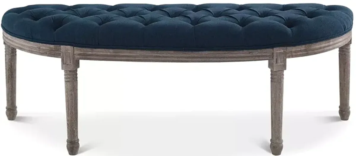 Modway Esteem Vintage French Upholstered Fabric Semi-Circle Bench