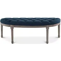 Modway Esteem Vintage French Upholstered Fabric Semi-Circle Bench