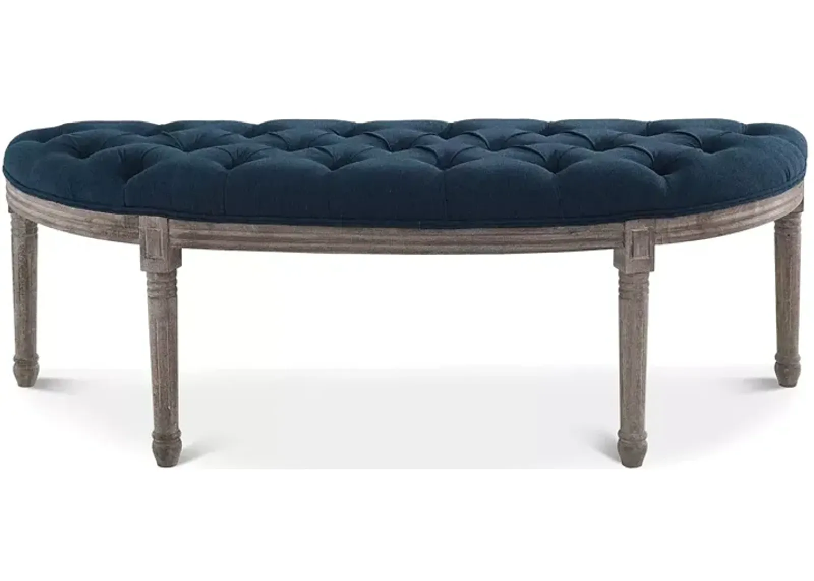 Modway Esteem Vintage French Upholstered Fabric Semi-Circle Bench