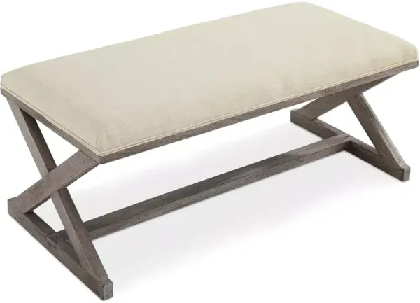 Modway Province Vintage French X-Brace Upholstered Fabric Bench