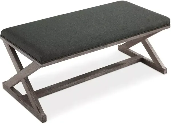 Modway Province Vintage French X-Brace Upholstered Fabric Bench