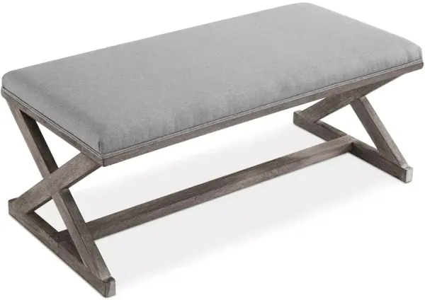 Modway Province Vintage French X-Brace Upholstered Fabric Bench