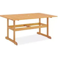 Modway Hatteras 59" Rectangle Outdoor Patio Eucalyptus Wood Dining Table