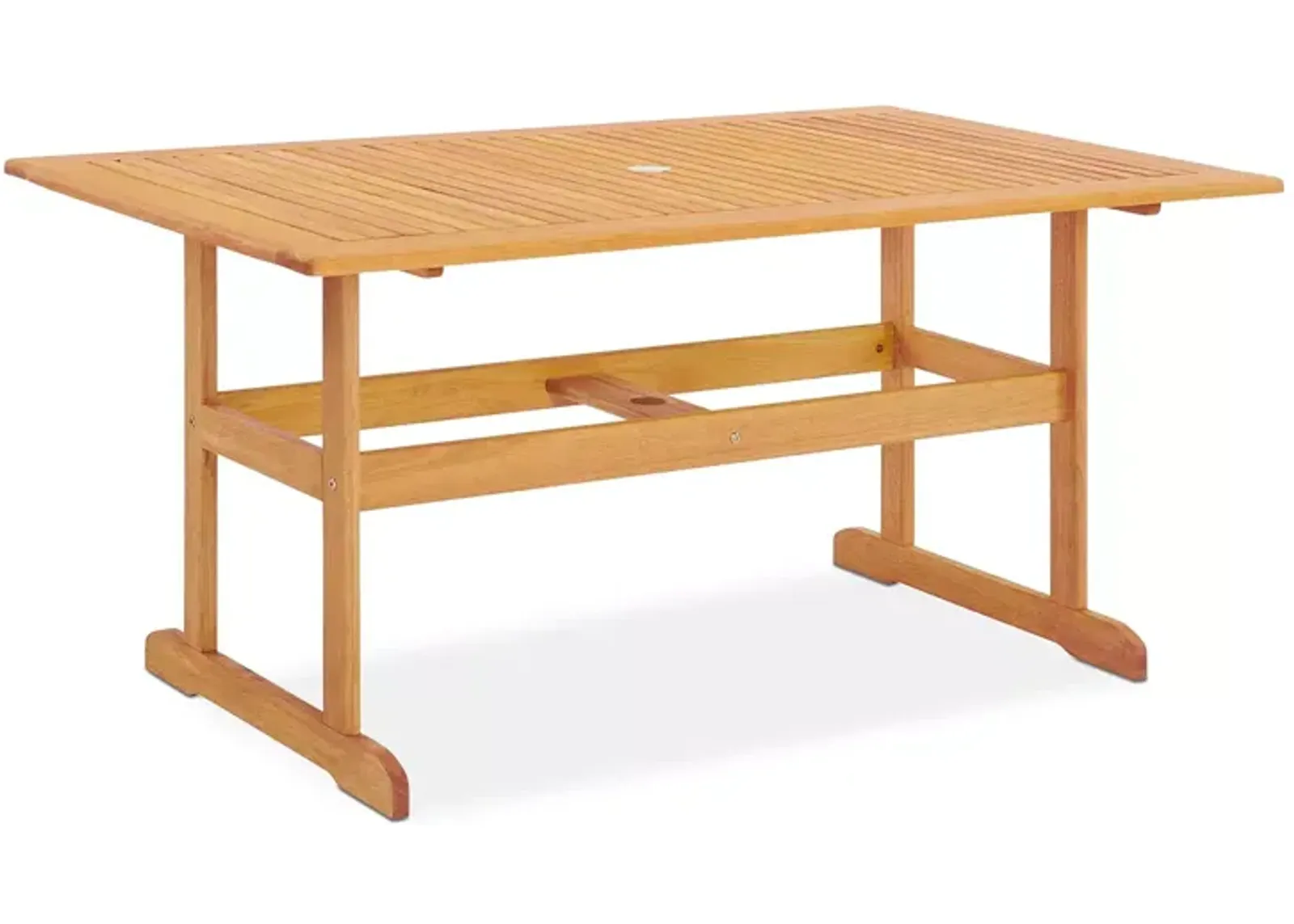 Modway Hatteras 59" Rectangle Outdoor Patio Eucalyptus Wood Dining Table