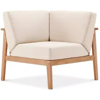 Modway Sedona Outdoor Patio Eucalyptus Wood Sectional Sofa Corner Chair