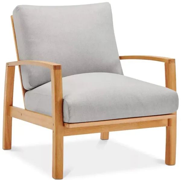 Modway Orlean Outdoor Patio Eucalyptus Wood Lounge Armchair