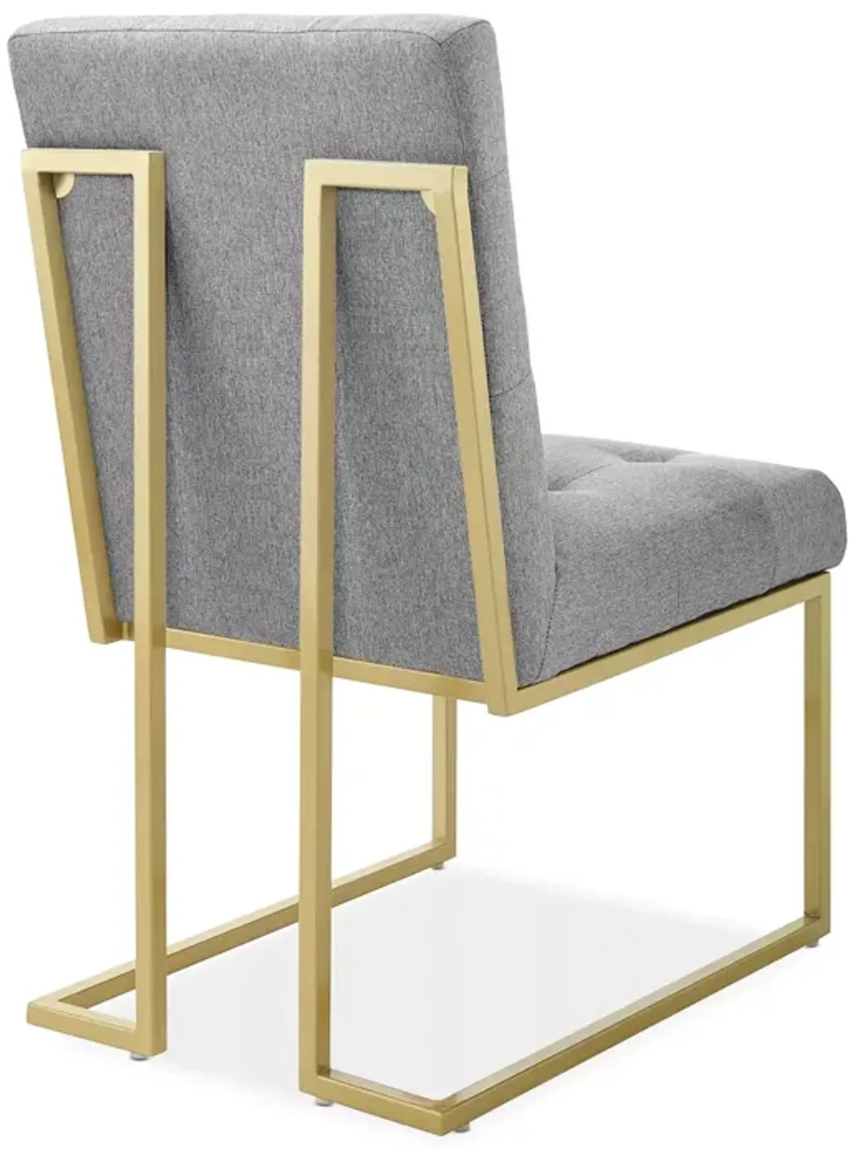 Modway Privy Gold Stainless Steel Upholstered Fabric Dining Accent Chair