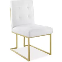 Modway Privy Gold Stainless Steel Upholstered Fabric Dining Accent Chair