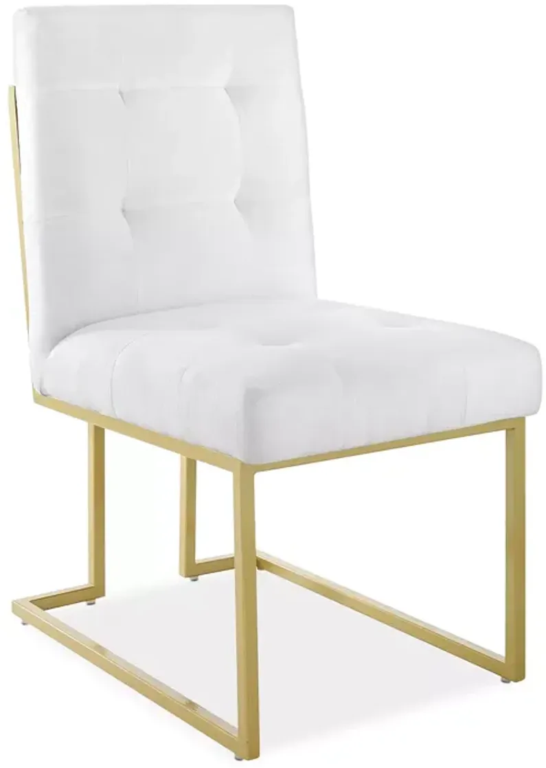 Modway Privy Gold Stainless Steel Upholstered Fabric Dining Accent Chair