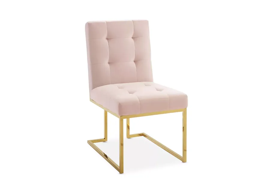 Modway Privy Gold Tone Stainless Steel Performance Velvet Dining Chair