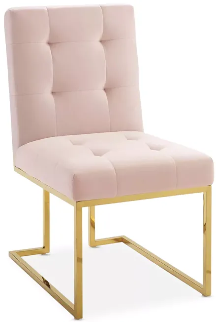 Modway Privy Gold Tone Stainless Steel Performance Velvet Dining Chair