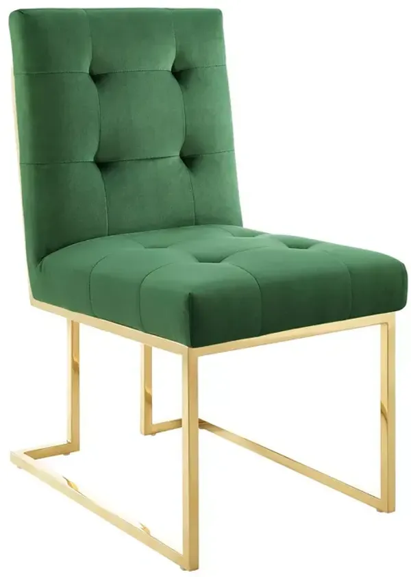 Modway Privy Gold Tone Performance Velvet Dining Chair