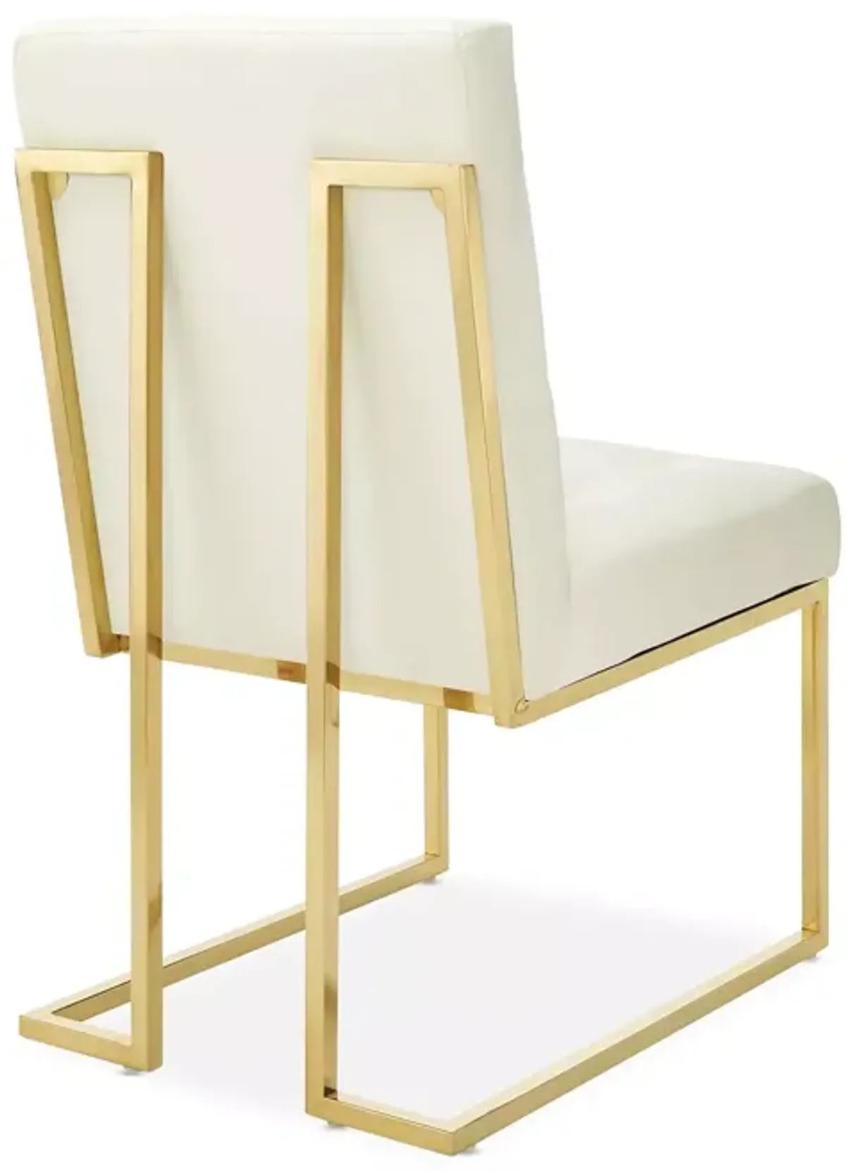 Modway Privy Gold Tone Stainless Steel Performance Velvet Dining Chair