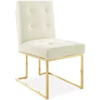 Modway Privy Gold Tone Stainless Steel Performance Velvet Dining Chair
