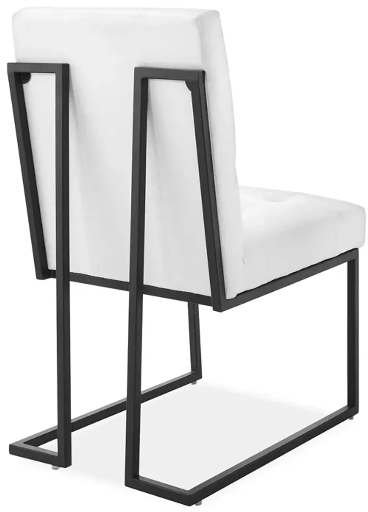 Modway Privy Black Stainless Steel Upholstered Fabric Dining Chair