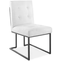 Modway Privy Black Stainless Steel Upholstered Fabric Dining Chair