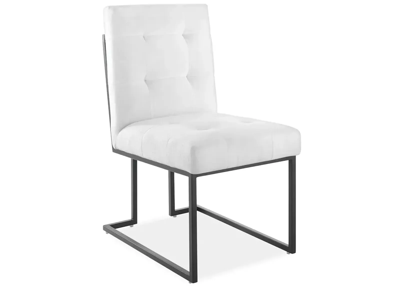 Modway Privy Black Stainless Steel Upholstered Fabric Dining Chair