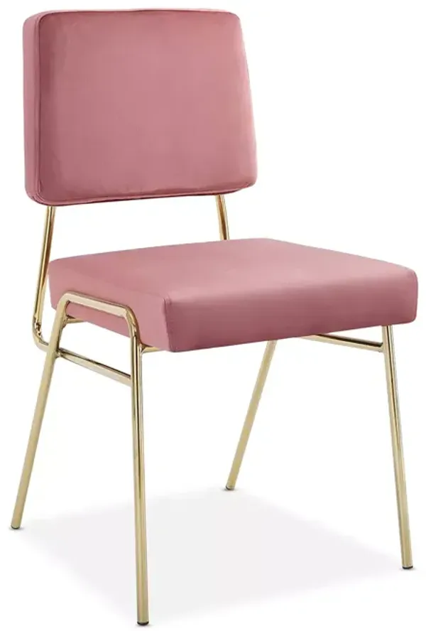 Modway Craft Performance Velvet Dining Side Chair in Gold Tone