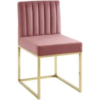 Modway Carriage Channel Tufted Sled Base Performance Velvet Dining Chair
