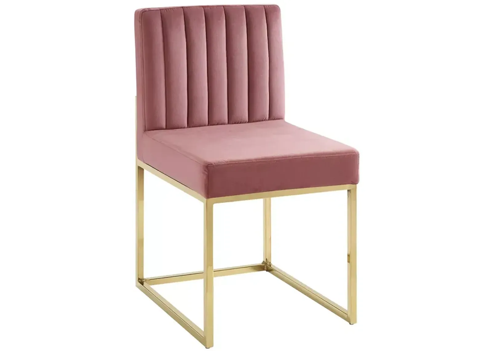 Modway Carriage Channel Tufted Sled Base Performance Velvet Dining Chair