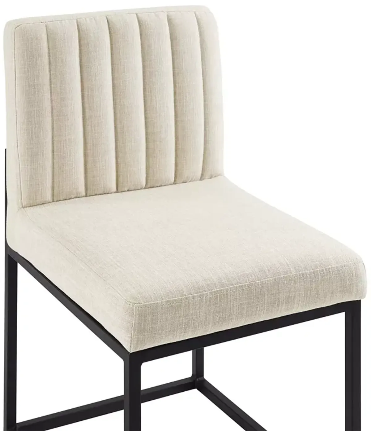 Modway Carriage Channel Tufted Sled Base Upholstered Fabric Dining Chair 