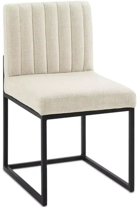 Modway Carriage Channel Tufted Sled Base Upholstered Fabric Dining Chair 