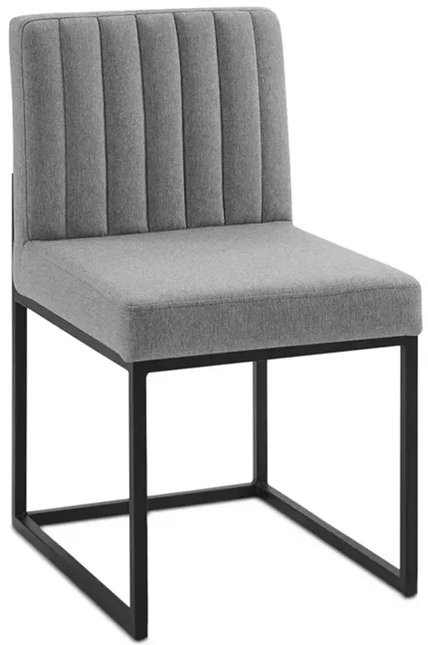 Modway Carriage Channel Tufted Sled Base Upholstered Fabric Dining Chair