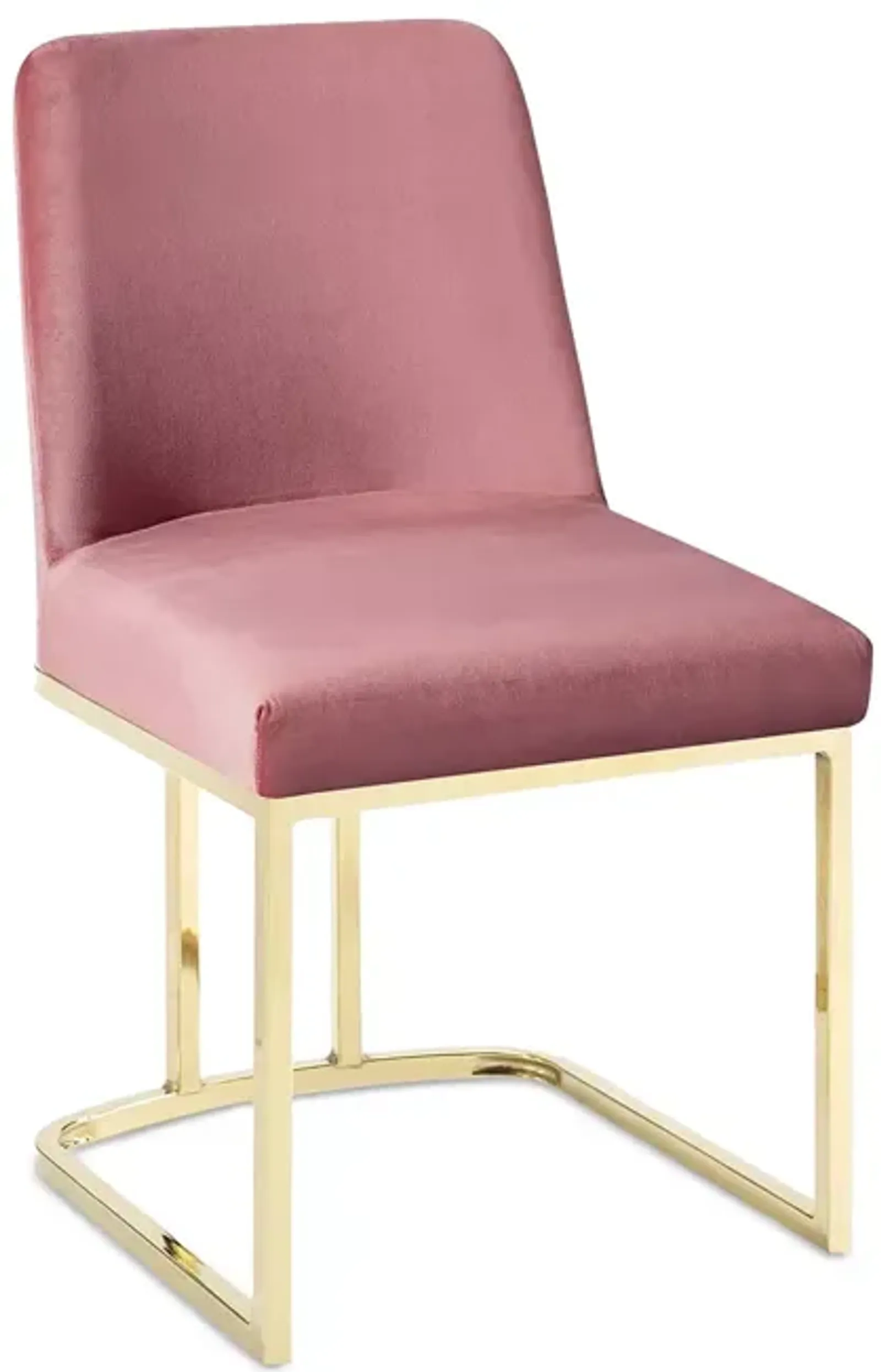 Modway Amplify Sled Base Performance Velvet Dining Side Chair in Gold Tone