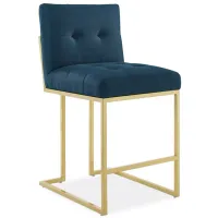 Modway Privy Gold Stainless Steel Upholstered Fabric Counter Stool