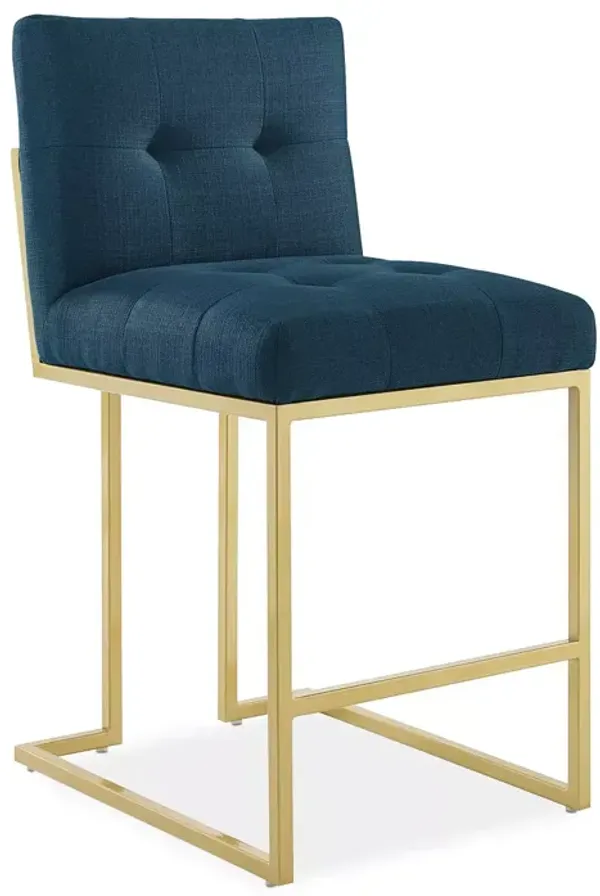 Modway Privy Gold Stainless Steel Upholstered Fabric Counter Stool