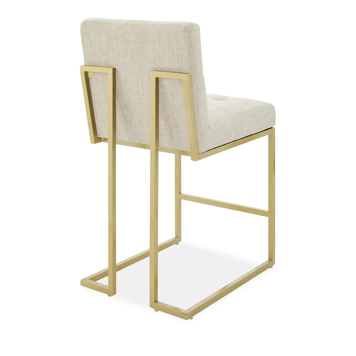 Modway Privy Gold Stainless Steel Upholstered Fabric Counter Stool