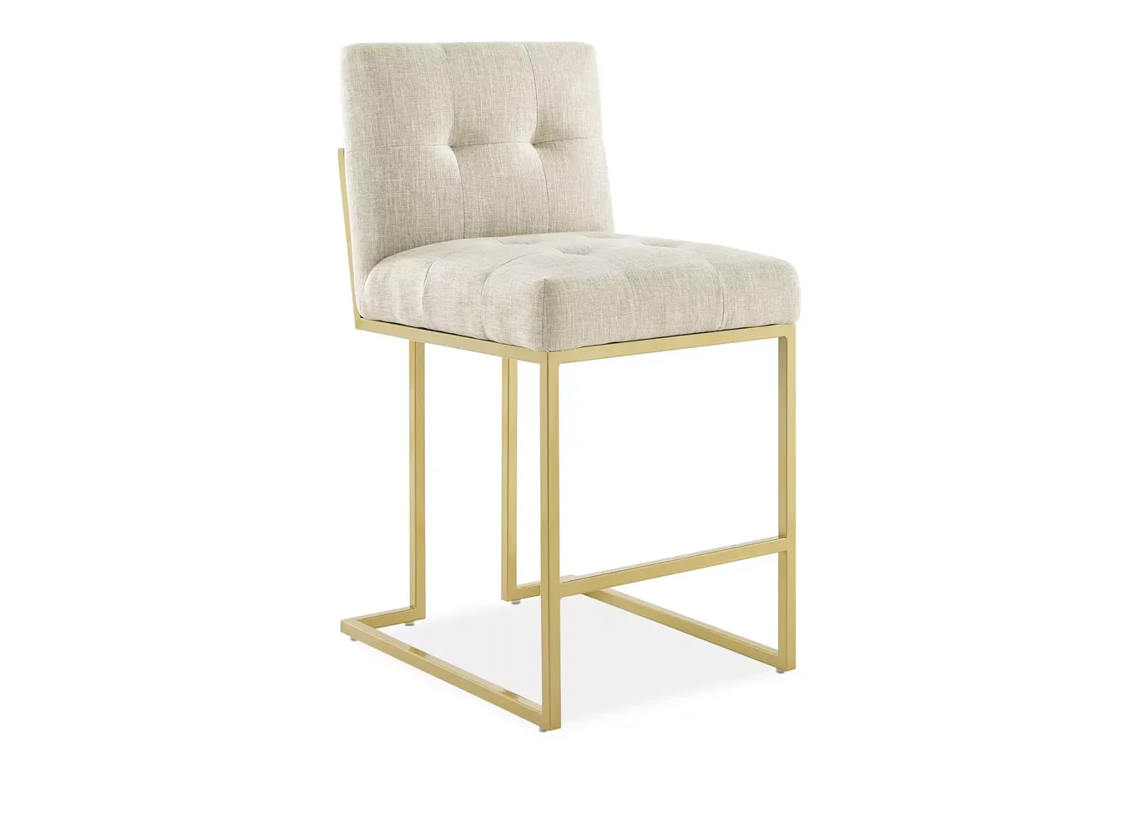 Modway Privy Gold Stainless Steel Upholstered Fabric Counter Stool