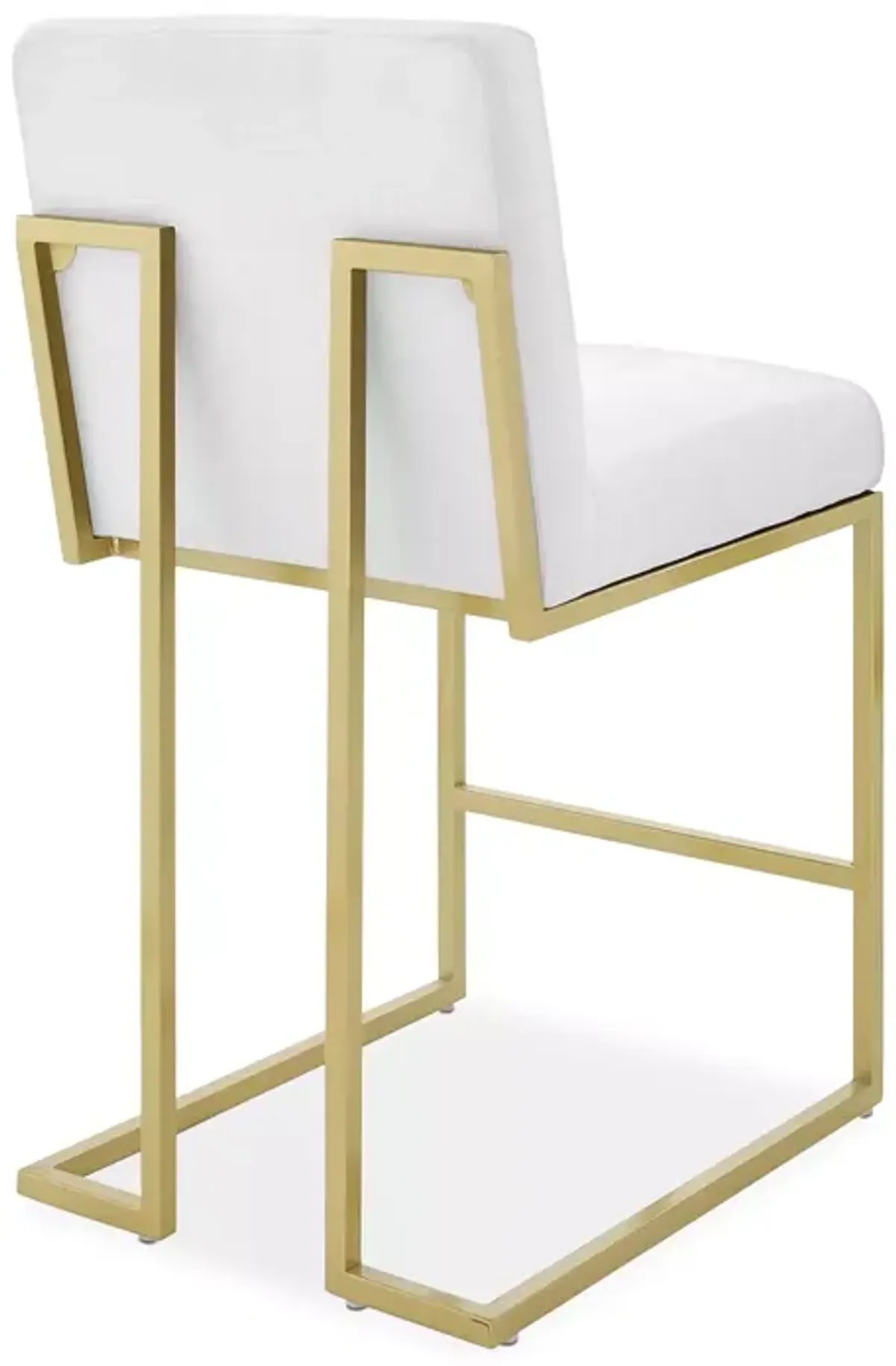 Modway Privy Gold Stainless Steel Upholstered Fabric Counter Stool