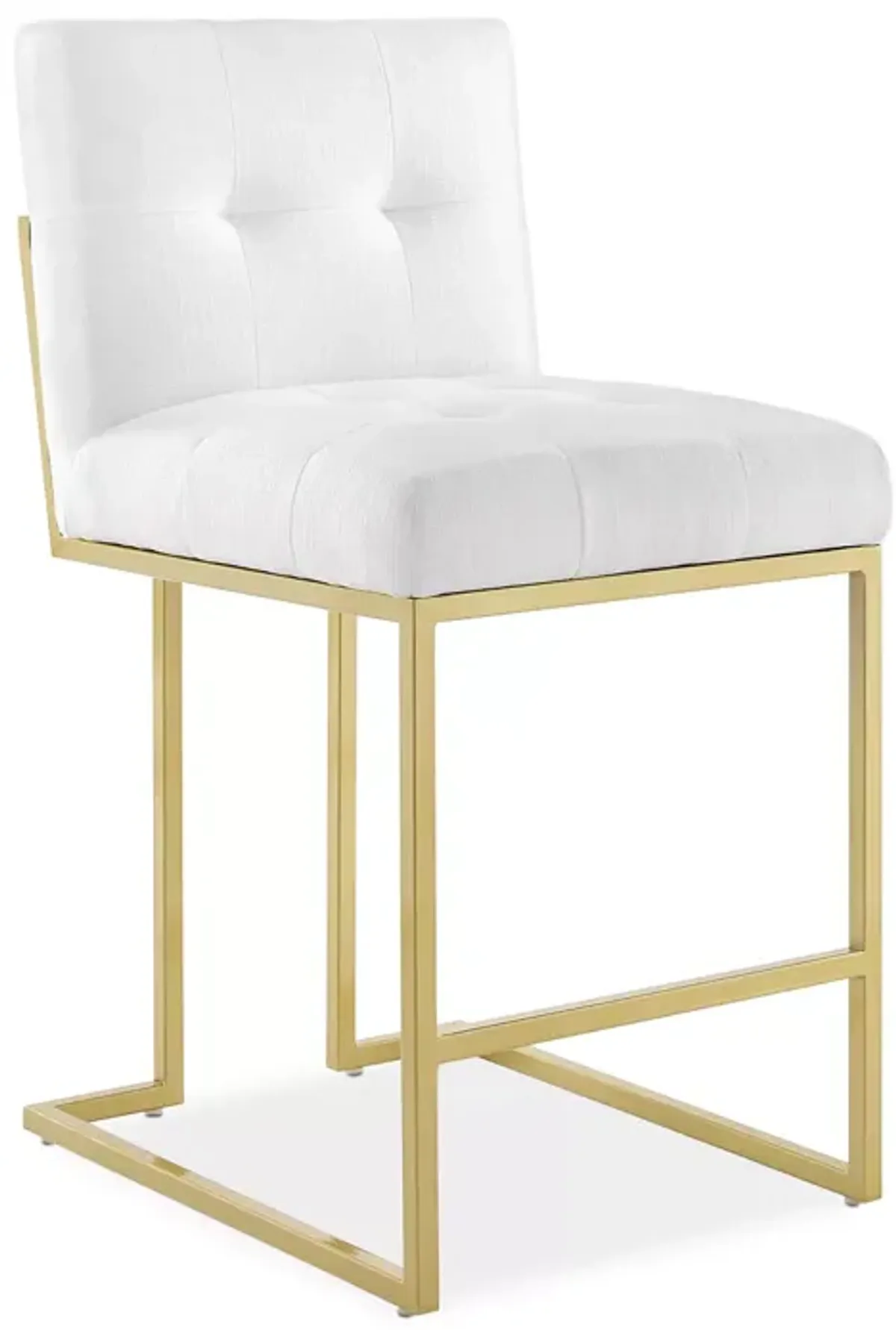 Modway Privy Gold Stainless Steel Upholstered Fabric Counter Stool