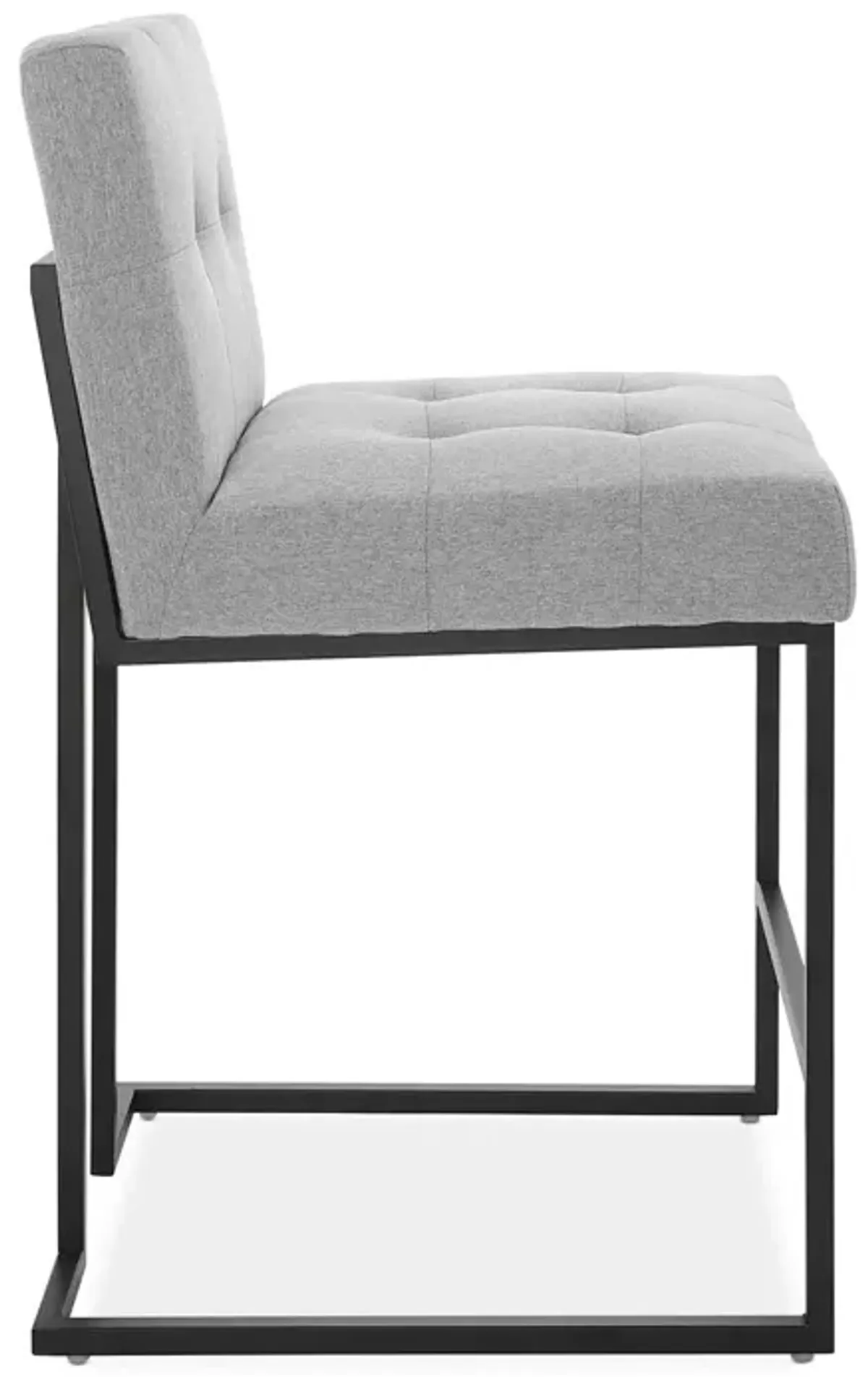 Modway Privy Black Stainless Steel Upholstered Fabric Counter Stool