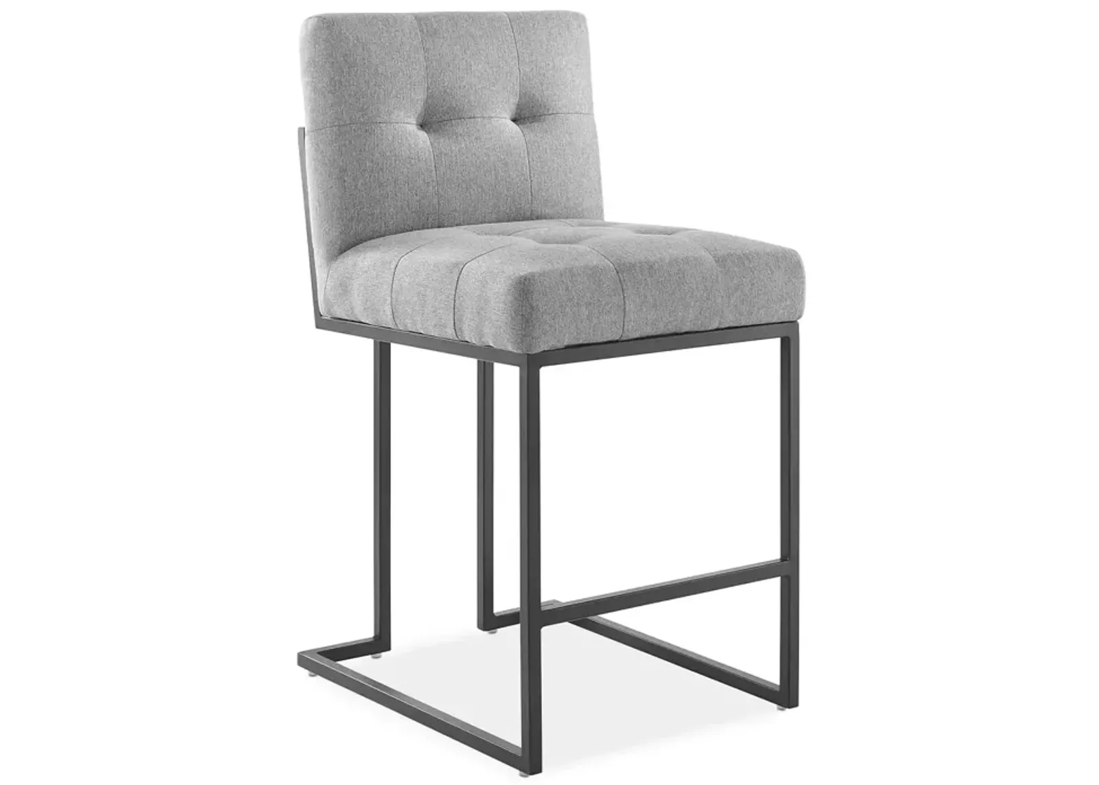 Modway Privy Black Stainless Steel Upholstered Fabric Counter Stool