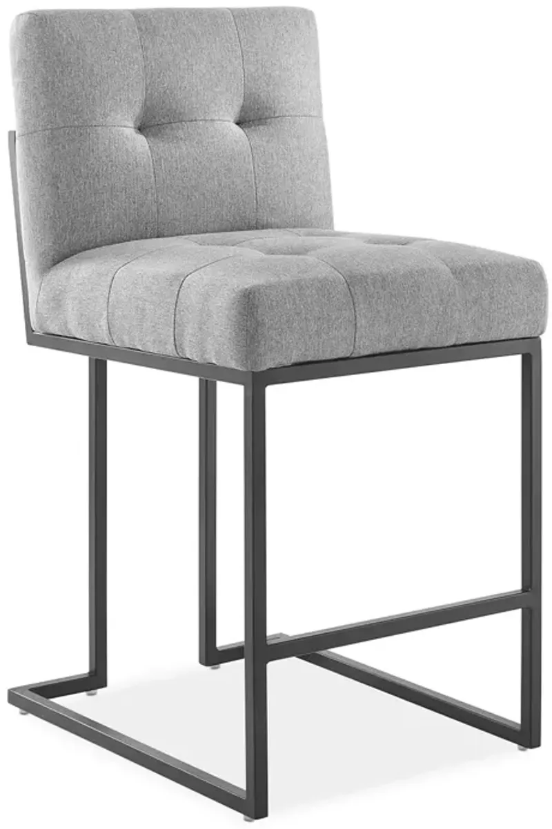 Modway Privy Black Stainless Steel Upholstered Fabric Counter Stool