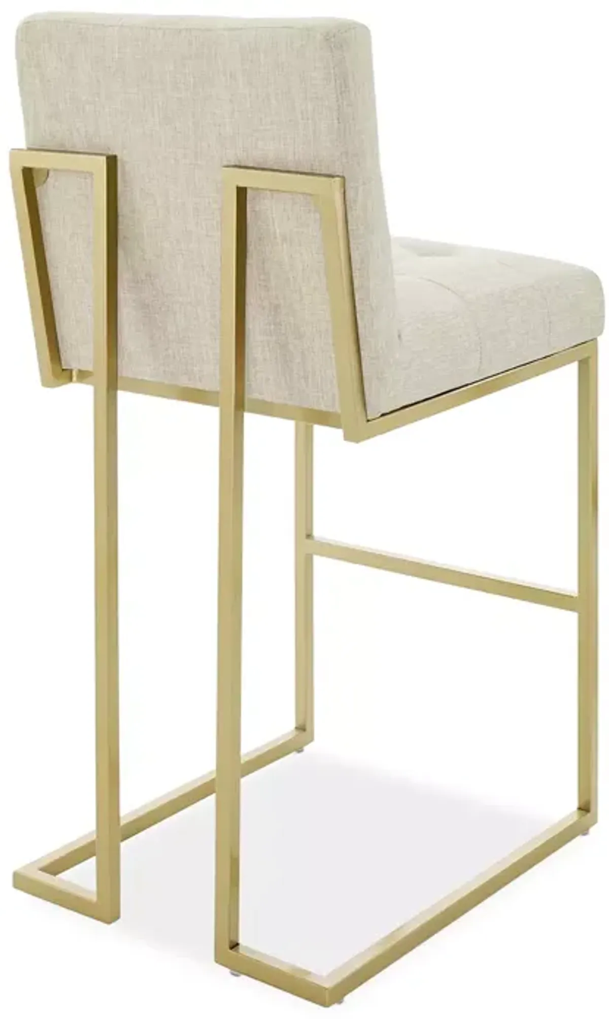 Modway Privy Gold Stainless Steel Upholstered Fabric Bar Stool