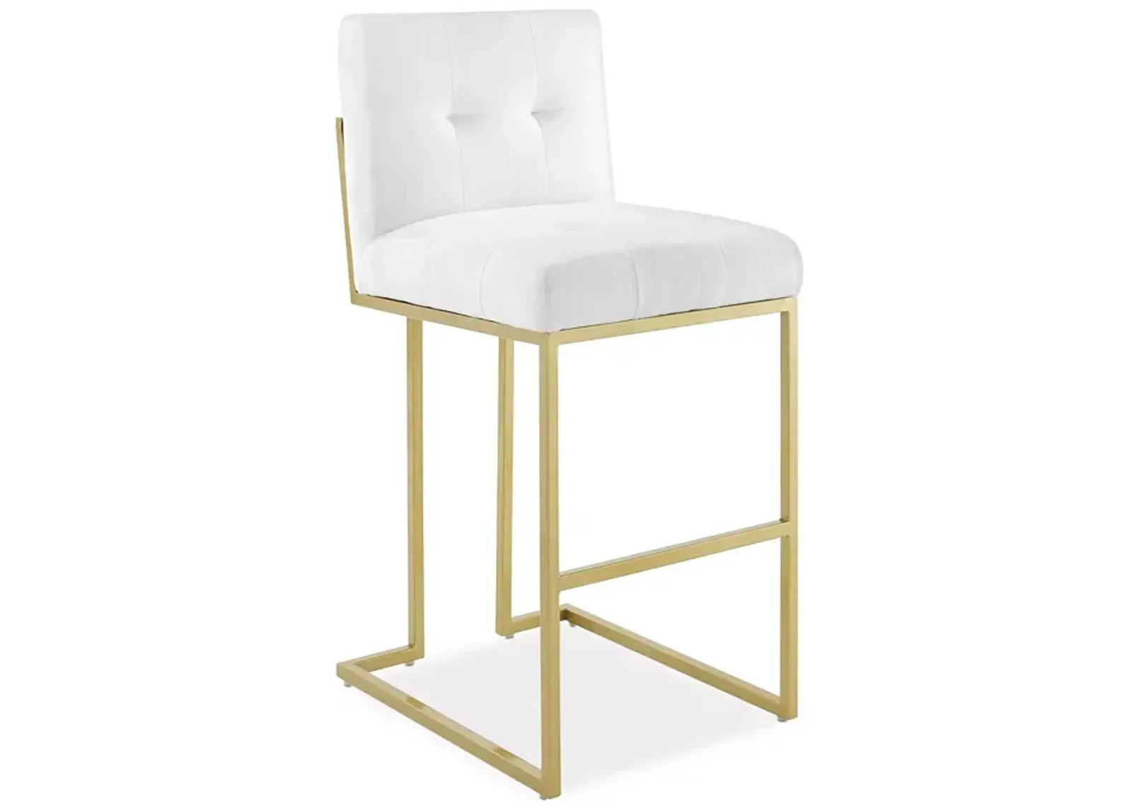 Modway Privy Gold Stainless Steel Upholstered Fabric Bar Stool