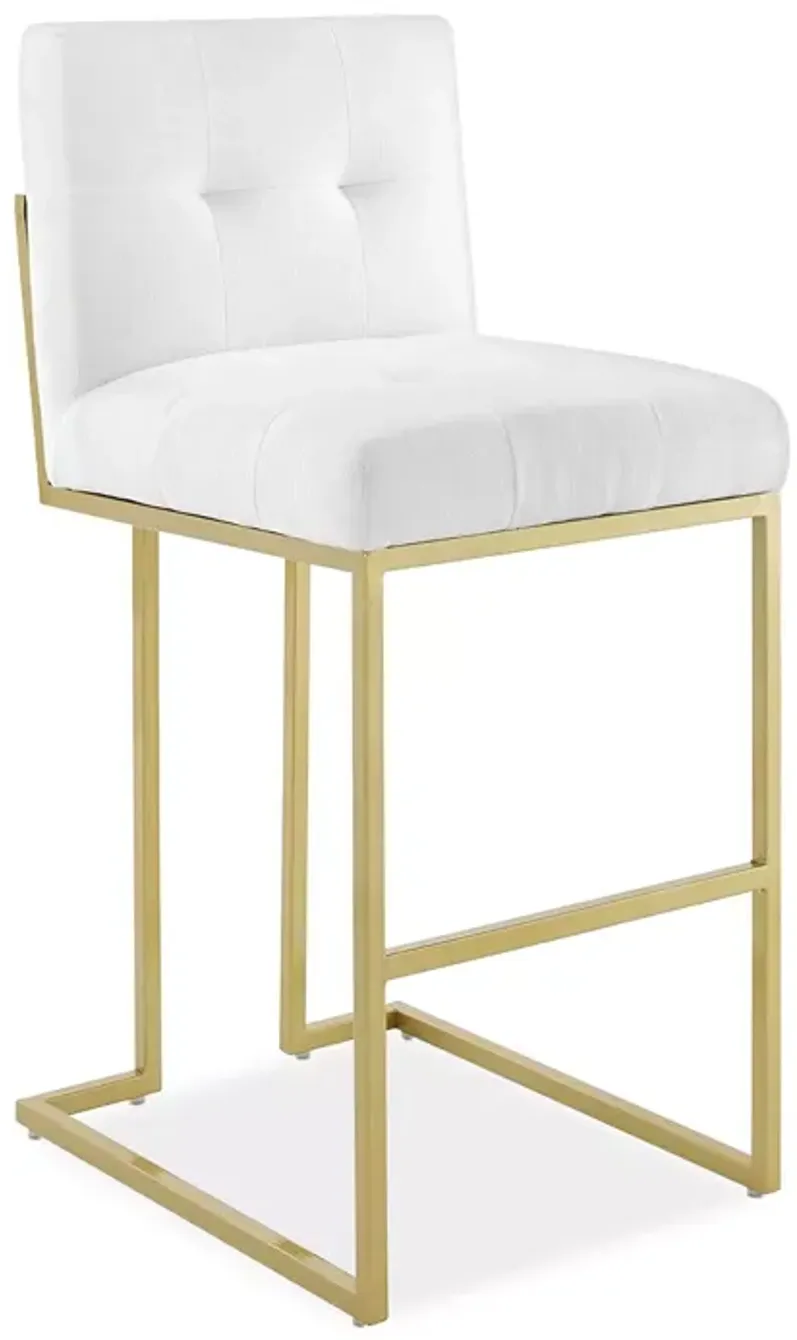 Modway Privy Gold Stainless Steel Upholstered Fabric Bar Stool