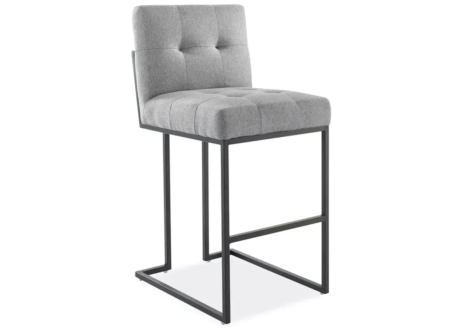 Modway Privy Black Stainless Steel Upholstered Fabric Bar Stool