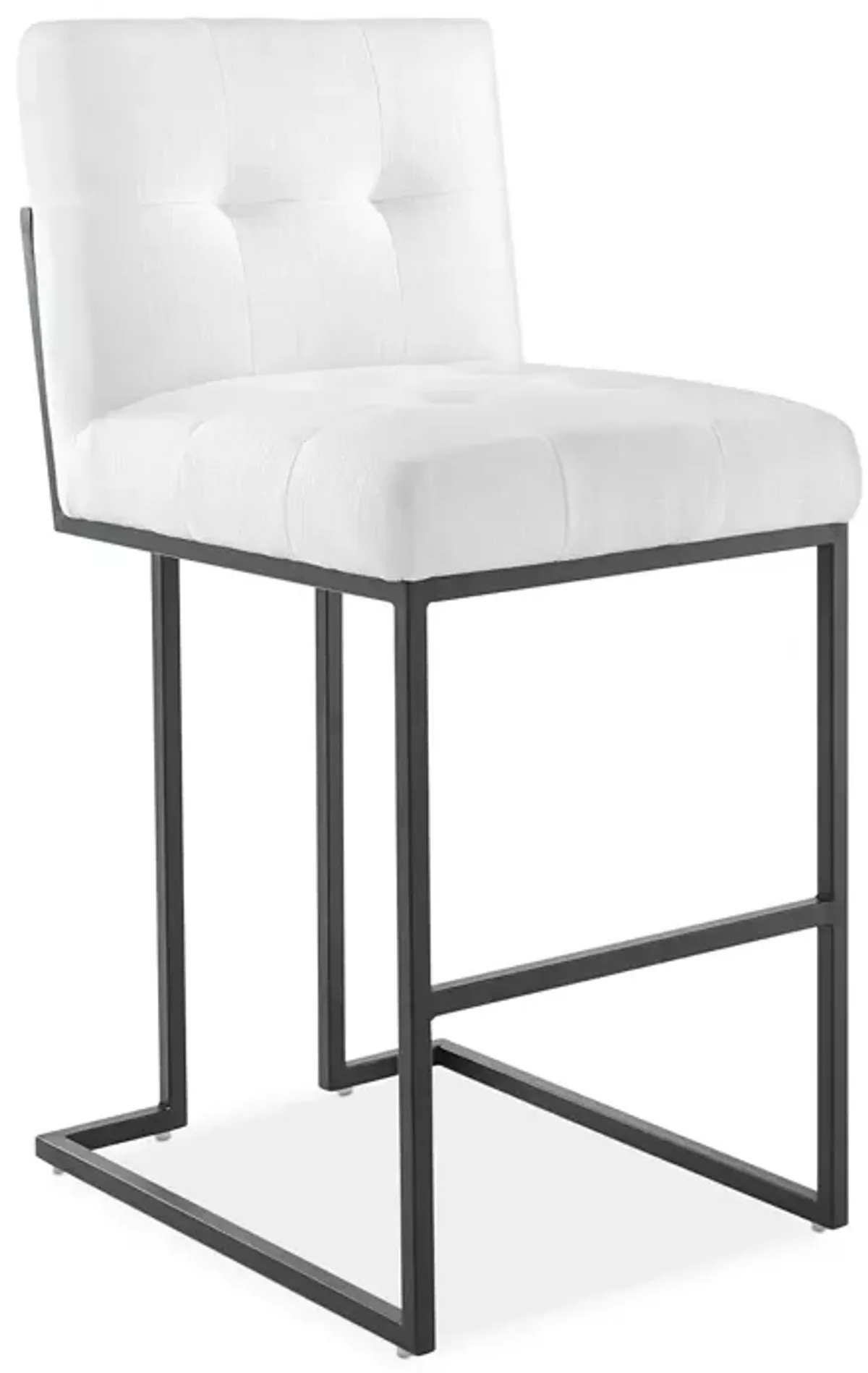 Modway Privy Black Stainless Steel Upholstered Fabric Bar Stool