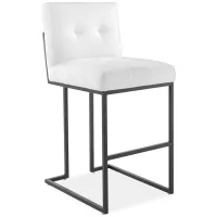 Modway Privy Black Stainless Steel Upholstered Fabric Bar Stool