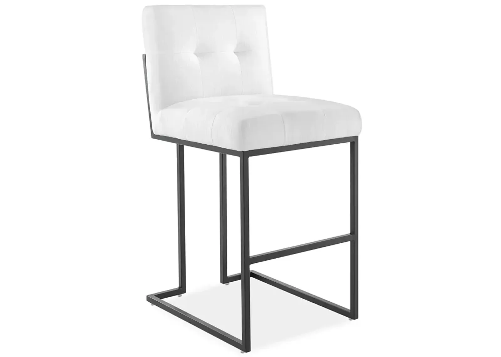 Modway Privy Black Stainless Steel Upholstered Fabric Bar Stool