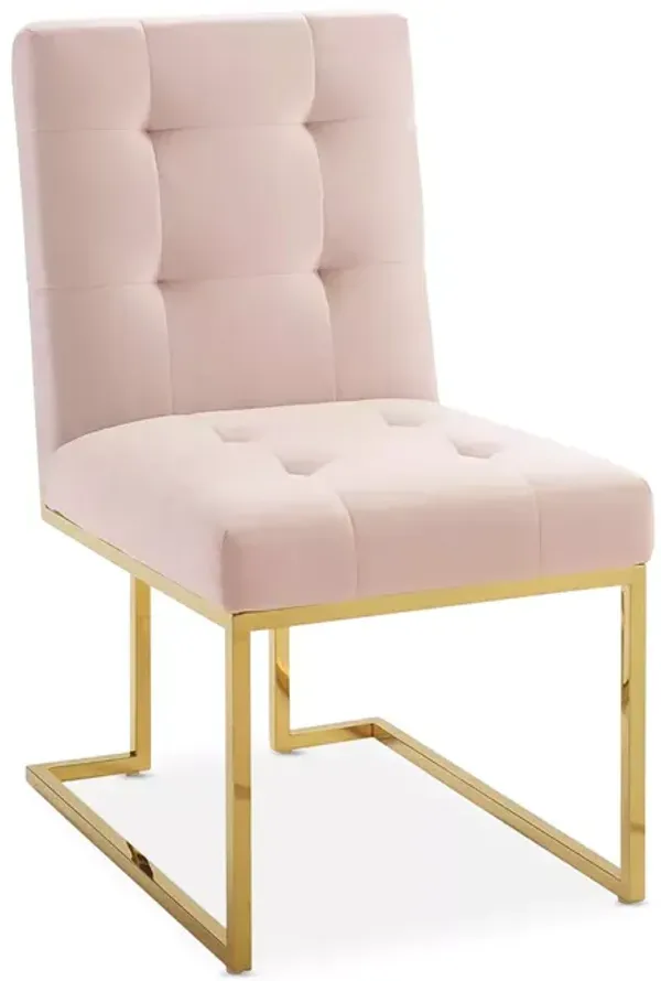 Modway Privy Gold Tone Stainless Steel Performance Velvet Dining Chair