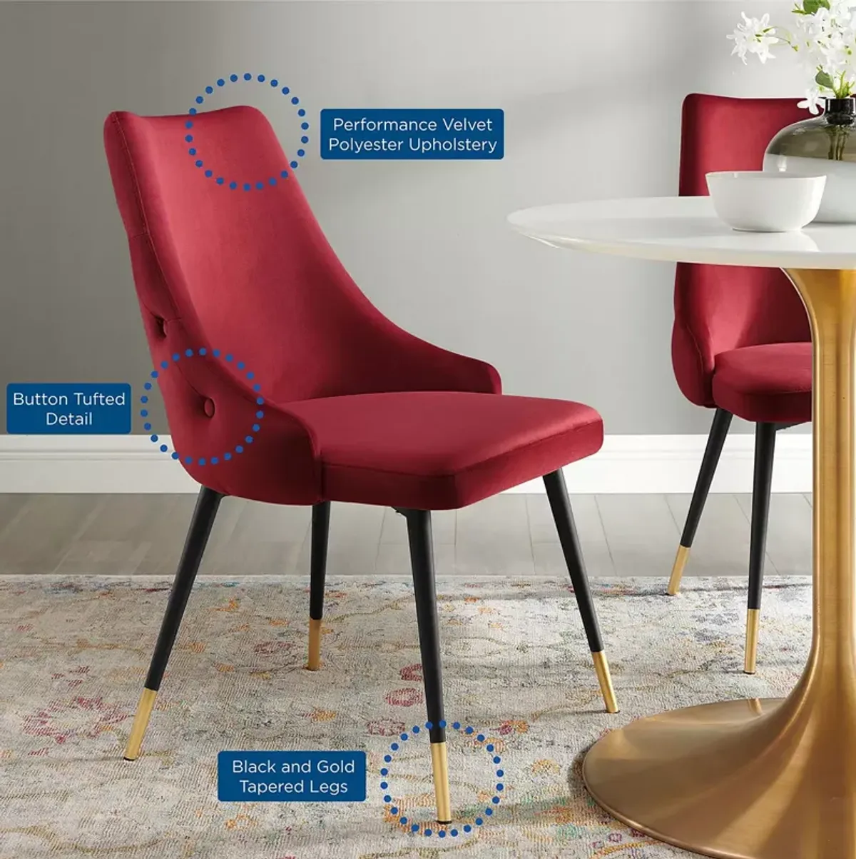 Modway Adorn Tufted Performance Velvet Dining Side Chair