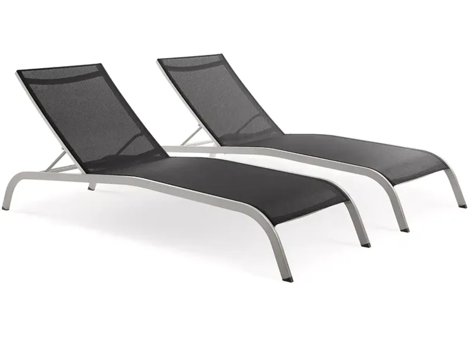 Modway Savannah Outdoor Patio Mesh Chaise Lounge, Set of 2