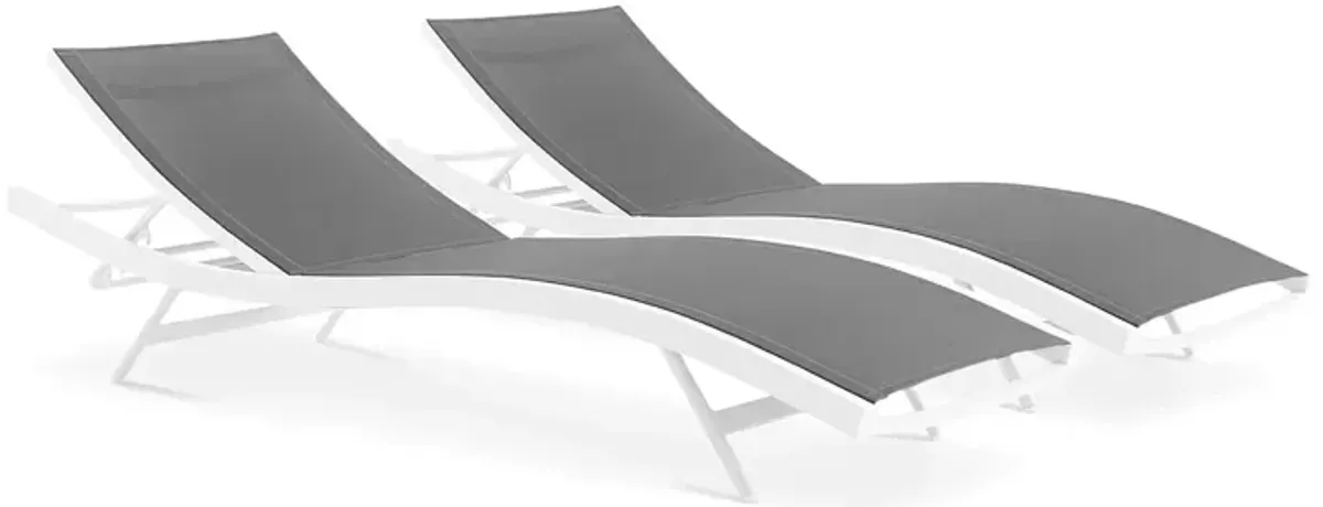 Modway Glimpse Outdoor Patio Mesh Chaise Lounge Chair, Set of 2