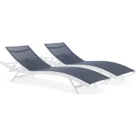 Modway Glimpse Outdoor Patio Mesh Chaise Lounge Chair, Set of 2