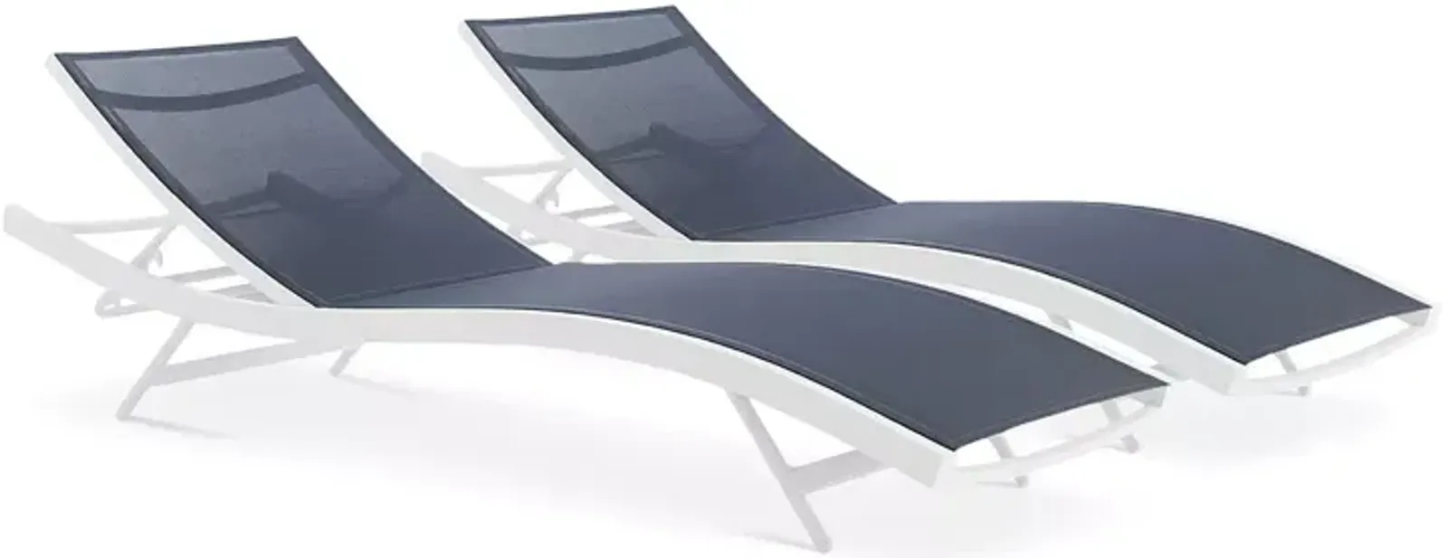 Modway Glimpse Outdoor Patio Mesh Chaise Lounge Chair, Set of 2